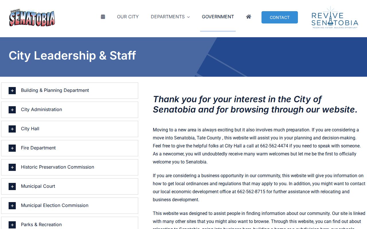 Senatobia court and police contacts
